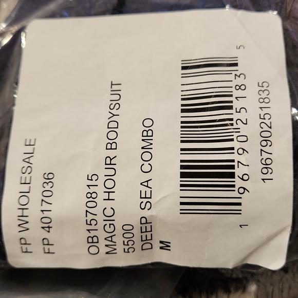 Free People Magic Hour Velvet Bodysuit in Deep Sea Combo Medium MSRP $98 FP108 - Picture 8 of 9